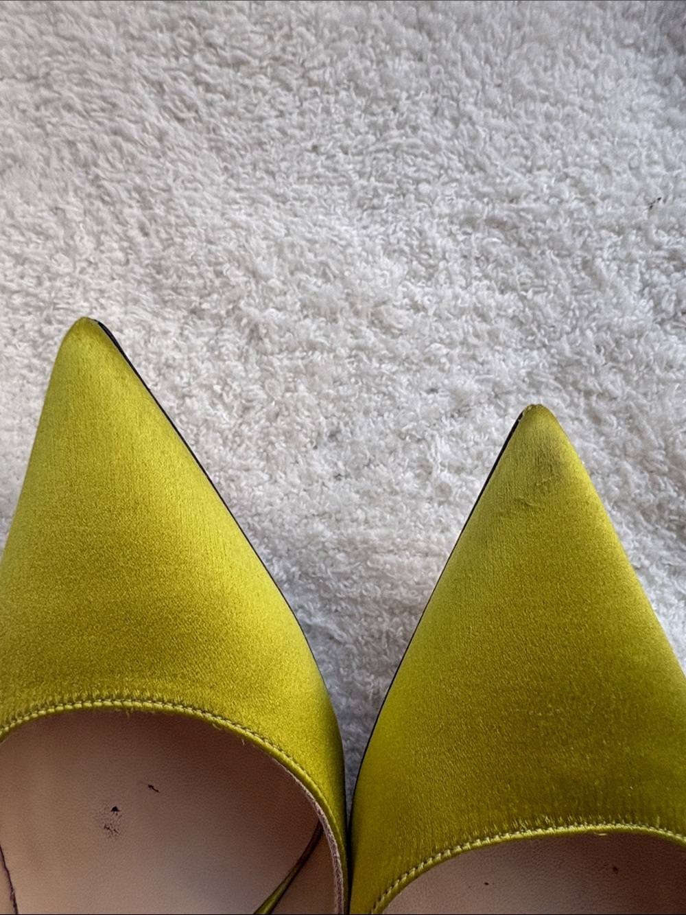 Jimmy Choo Chartreuse Crystal-Strap Pointed Toe Stilettos 37 1/2 - Picture 9 of 9